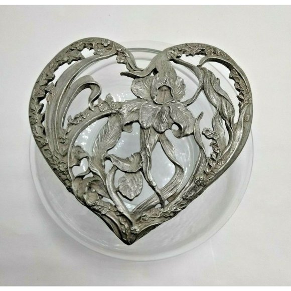 Rawcliffe Accents Rawcliffe Pewter Potpourri Bowl Jar Iris Flower